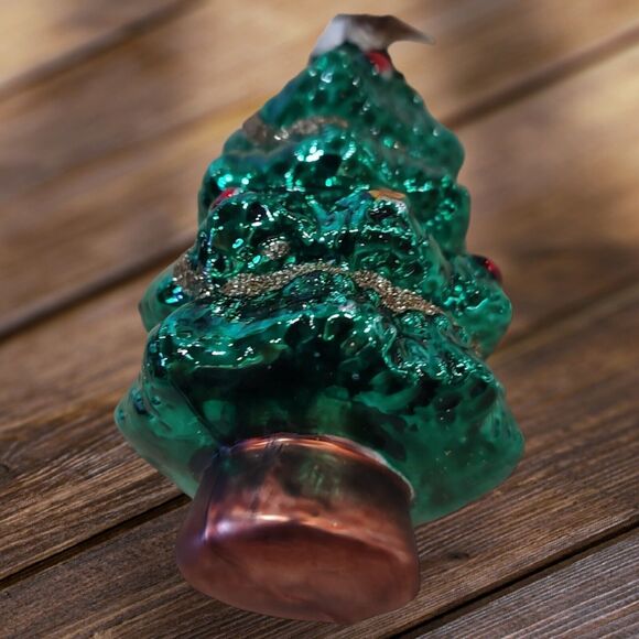 3" Tall Christmas Tree Ornament Hand Blown Glass Thomas Pacconi Classics 2002 - Picture 7 of 7